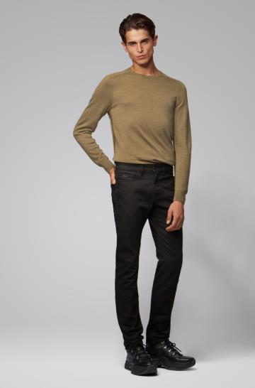 Sweter BOSS Slim Fit Khaki Męskie (Pl87855)